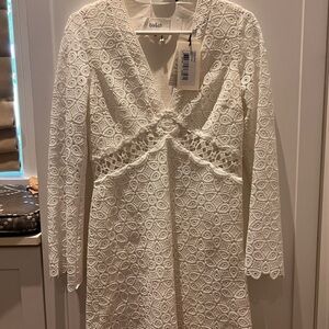 Ba&sh Ivory Long Sleeve Lace Dress